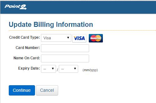 Update credit card information – Point2 Customer Care
